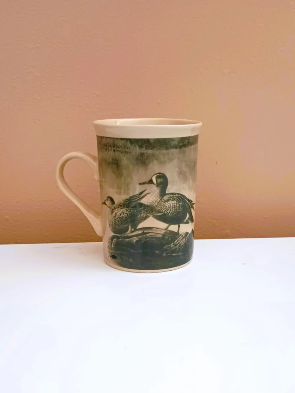 Field and Stream Set of 2 Cups Duck & Whitetail Deer Wild Life Beige Mug